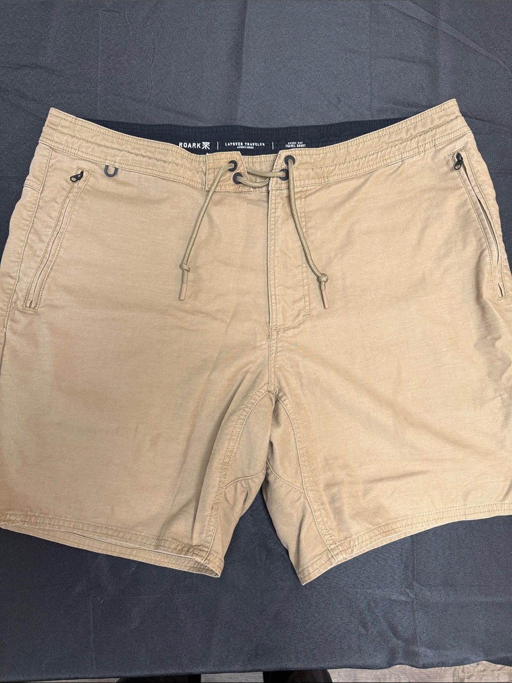 Roark Layover Khaki Drawstring Utility Shorts XL